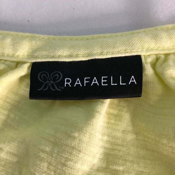 Rafaella Women Top Sz L Pale Lime Yellow Shirt Lace Sleeveless - Picture 4 of 7
